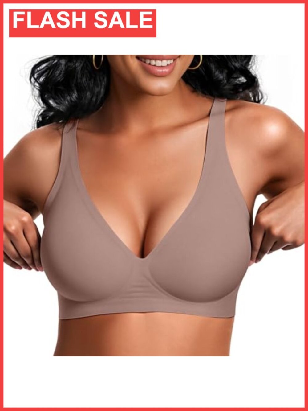 Wireless Push Up Plunge Seamless Bra Jelly Supportive Womens